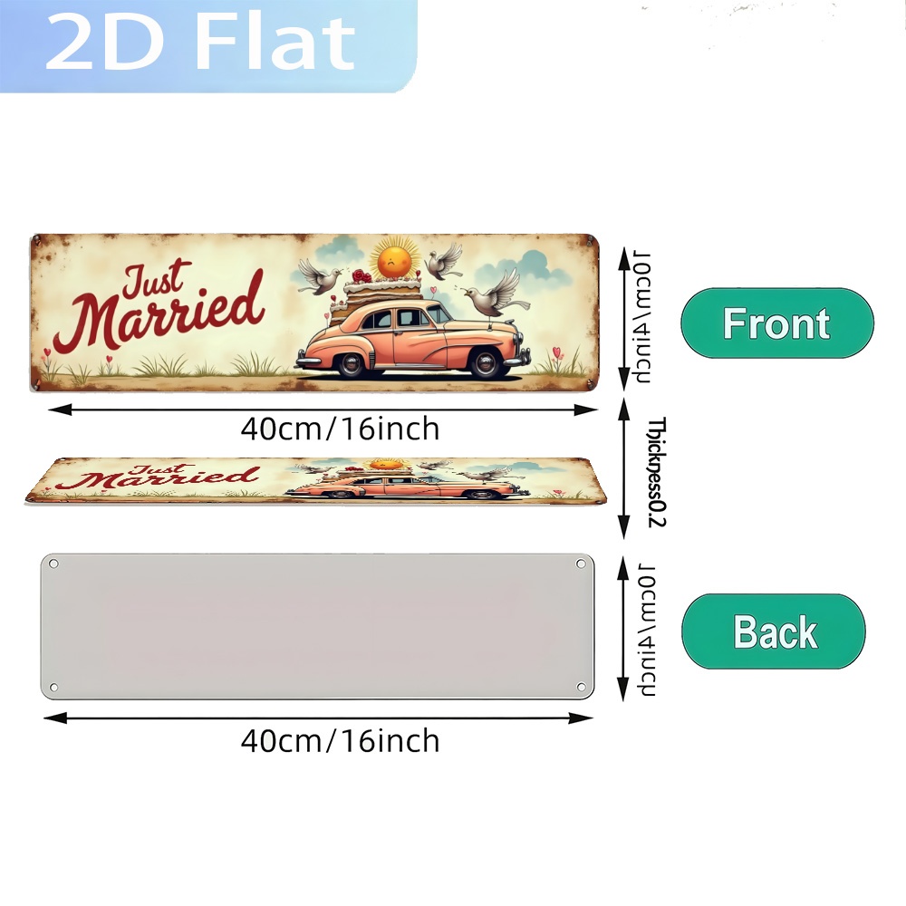 2D 플랫 - 'Just Married Car'라는 문 - Home Bathroom Fittings 리뷰 및 가격