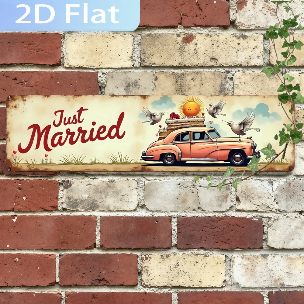 2D 플랫 - 'Just Married Car'라는 문 - Home Bathroom Fittings 리뷰 및 가격