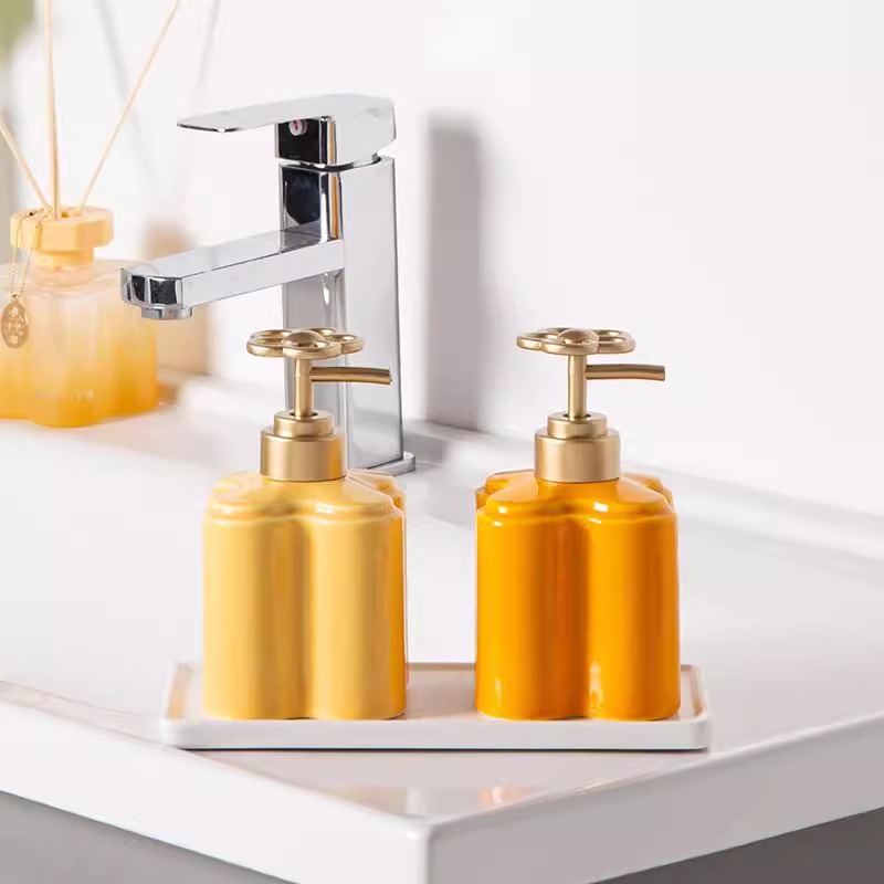현대 오렌지 꽃 세라믹 로션 병 욕실 화장실 손 소독제 - Zara Home Bathroom 리뷰 및 가격