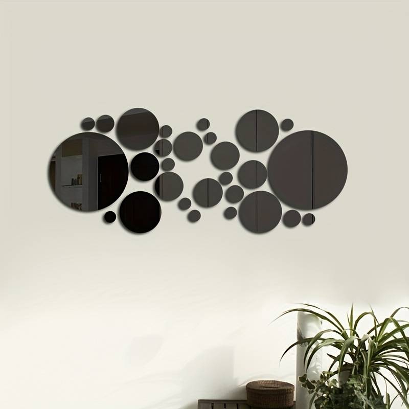 26 PCs 3D 아크릴 거울 벽 스티커, 라운드 거울 - Home Theater Bathroom 리뷰 및 가격