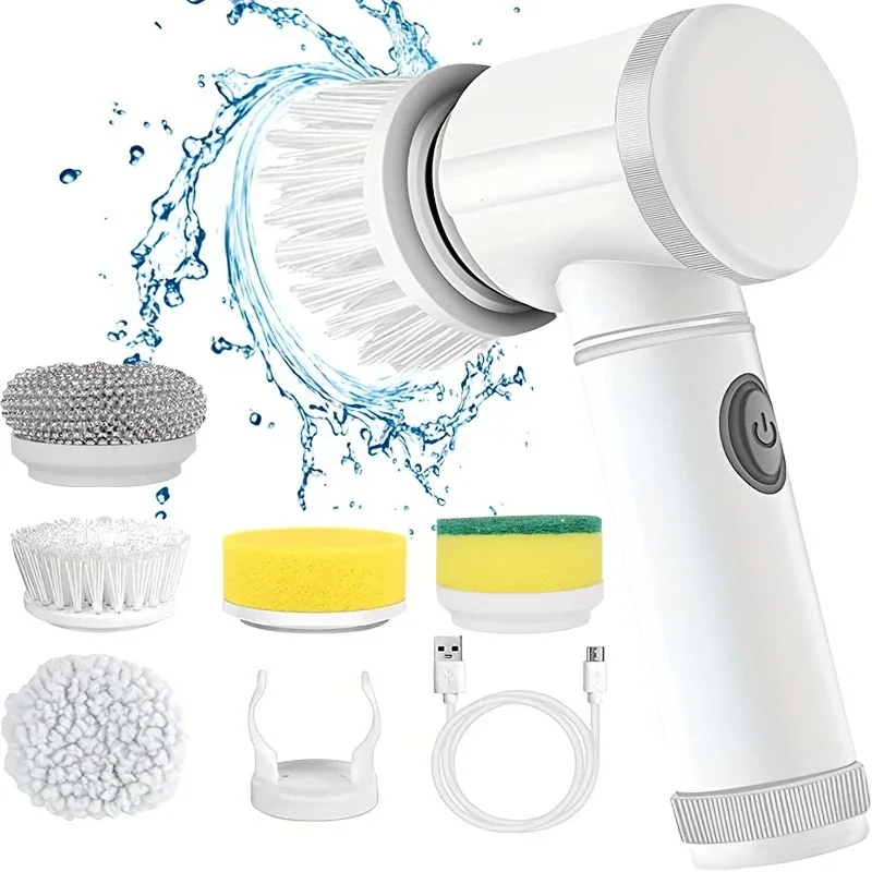 교체 가능한 브러시 헤드 5개, 충전식 욕실 및 주방  - Home Bathroom Cleaning Machine 리뷰 및 가격