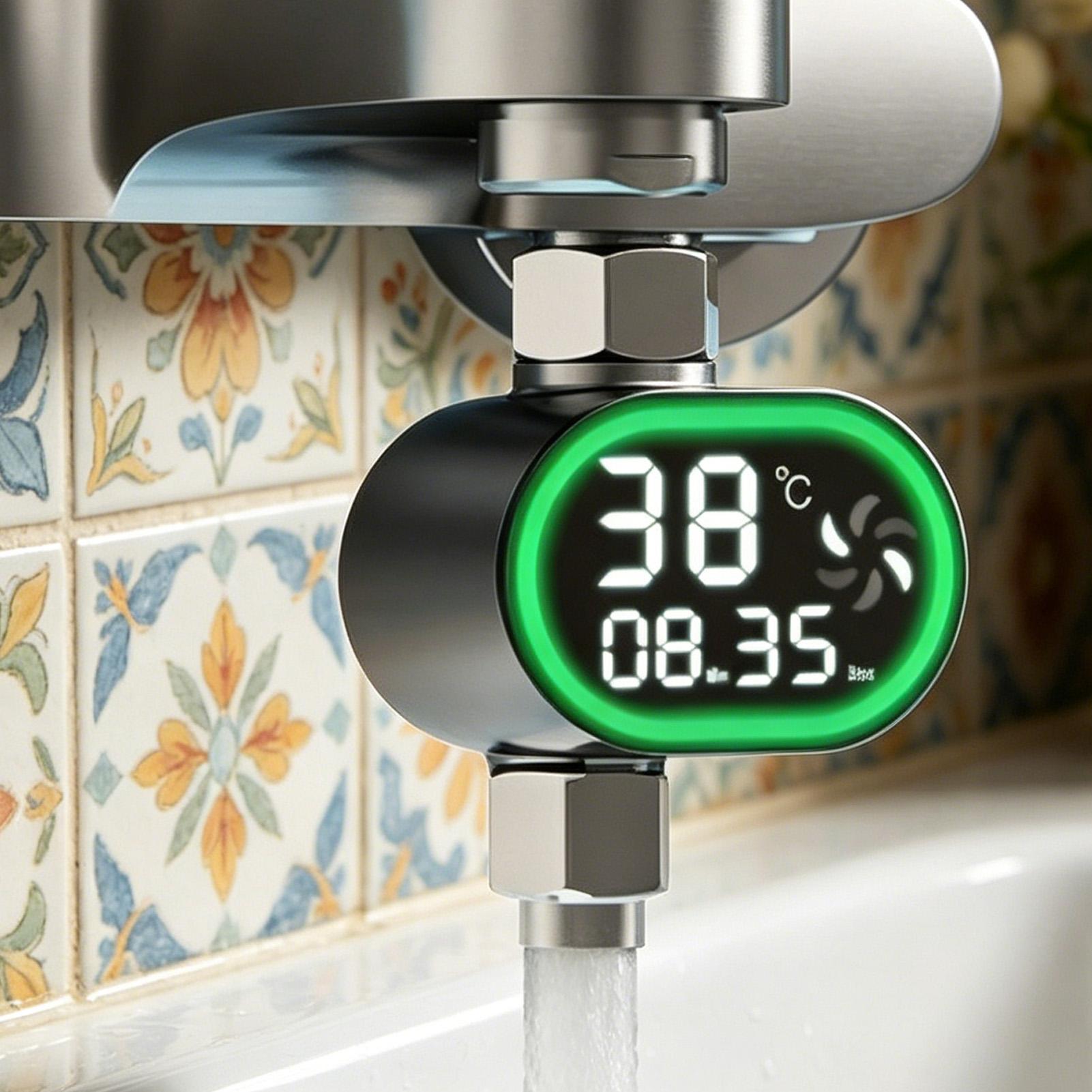 물 온도계 욕실 LED 디스플레이 샤워 온도계 검정 샤 - Home Bathroom Fittings 리뷰 및 가격