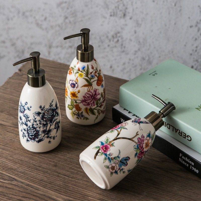 300ML 빈티지 세라믹 로션 병 크리 에이 티브 꽃  - Zara Home Bathroom 리뷰 및 가격