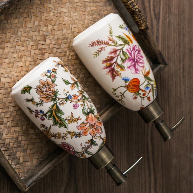 300ML 빈티지 세라믹 로션 병 크리 에이 티브 꽃  - Zara Home Bathroom 리뷰 및 가격