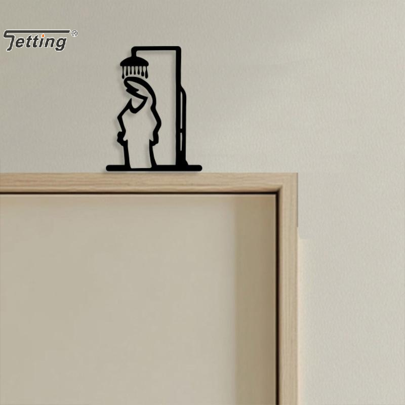 블랙 샤워 피규어 벽 장식 미니멀리스트 라인 메탈 욕실 - Jet Home Bathroom 리뷰 및 가격