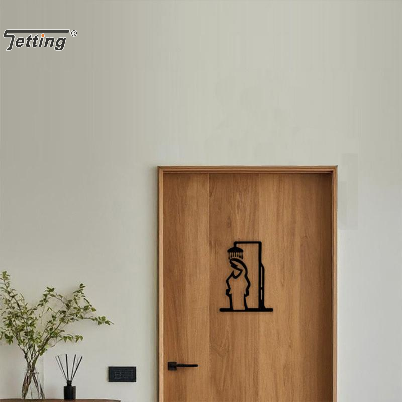블랙 샤워 피규어 벽 장식 미니멀리스트 라인 메탈 욕실 - Jet Home Bathroom 리뷰 및 가격