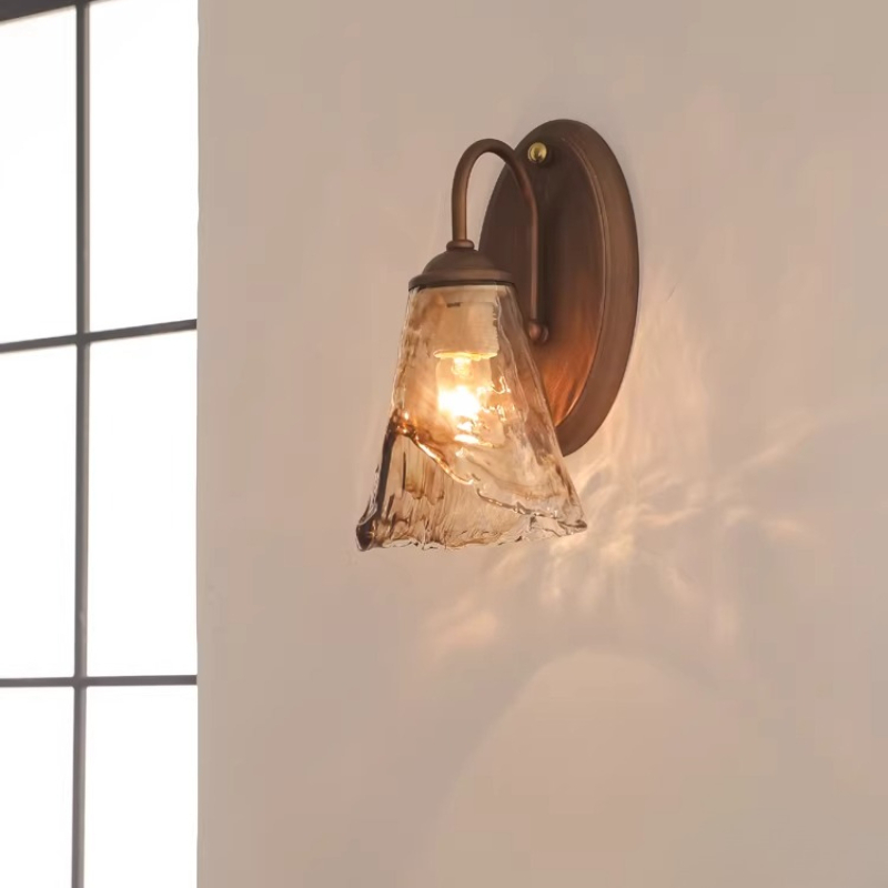 프랑스 중세 스타일 벽 램프 유리 램프갓 LED 벽 조 - Home Bathroom Fittings 리뷰 및 가격